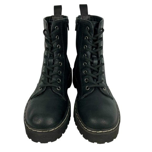 EUC Sincerely Jules Black Harley Boots Women’s 6.5 Front Lace Up Side Zips - Picture 3 of 8